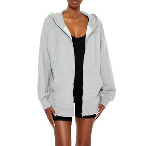 Sweats à capuche de yoga pour femmes à col montant et fermeture éclair, vêtements de fitness respirants avec technique d'application, hauts de sport pour femmes, sweats à capuche à fermeture éclair - Product Image 5