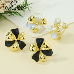 Conjunto de collar y aretes florales chapados en oro de 14k de alta calidad, exquisitos conjuntos de joyería africanos para mujer. - Product Image 2