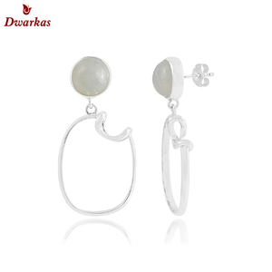 Simple classique vêtements quotidiens 925 argent sterling arc-en-ciel pierre de lune goutte boucle d'oreille fabricant de bijoux en gros - Product Image 6