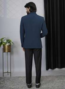 Exportador Indio de Abrigos Modernos para Hombre en Azul Pavo Real, Chaqueta de Invierno a la Moda para Hombre Disponible a Precio de Mayoreo - Product Image 4