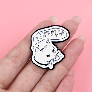 Lo siento mamá, me siento muy bien (<span class=keywords><strong>en</strong></span> el sentido de 'muy eufórico') - Pin de esmalte de gato lindo, broche, insignia para mochila, accesorios de ropa, joyería de moda, regalo - Product Image 2