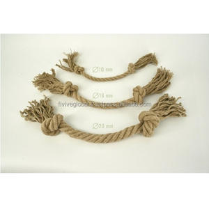 Juguete masticable duradero de cuerda de cáñamo de dos nudos para perros, ayuda a reducir el aburrimiento, limpia los dientes, mejora la concentración y fortalece los hábitos de masticación. - Product Image 1