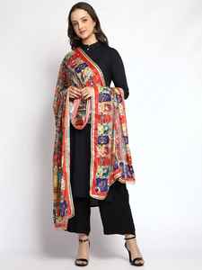 Écharpe et châle ethniques traditionnels Dupatta multicolores Broderie à la main pour femmes BY AA IMPEX - Product Image 2