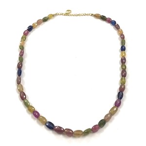 4mm 6mm 8mm Natural precioso Multi zafiro facetado ovalado cuentas de piedras preciosas collar pulsera para fabricación de joyas en línea Alibaba 2025 - Product Image 2