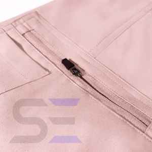 Uniformes de hospital para enfermeras, 4 vías, LICRA elástica, resistente a las arrugas, cuello redondo, cremallera, traje de mujer - Product Image 5