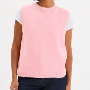 Cozy Front Neck Sleeveless Sweater <b>Womens</b> Perfect Winter Layering Soft Knitted Breathable Casual <b>Tops</b> Comfortable Stylish <b>Warm</b> - Product Image 2