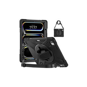 Étui de protection Netzy 2024 Defender pour iPad Pro 13, housse de tablette en silicone noir avec matériaux en TPU, PC, cuir et plastique, 11 pouces - Product Image 3