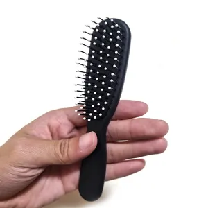 Wholesale Supplier Heat-resistant Medium Size Nylon Freestyle Hair Brush with Modern Shape Handle Easy Carry