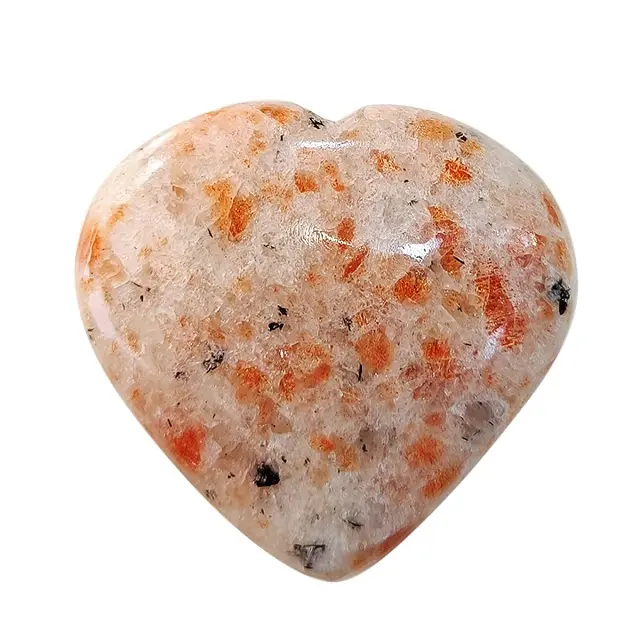 High Quality Red Sunstone Wholesale Gemstone Healing Crystal Heart stone for Grounding and Meditation Hearts For Sale