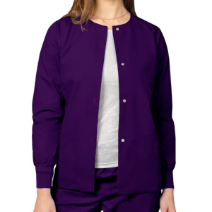 Blouses d'infirmière grande taille pour femmes, personnalisables avec logo, tenues de travail avec deux poches, fermeture à boutons-pression, tissu jersey Spandex/Polyester, usage hospitalier - Product Image 1