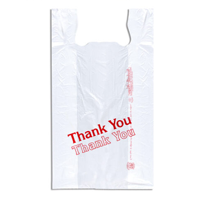 ถุงใส่เสื้อยืดพลาสติกถุงใส่ขอขอบคุณที่จับเสื้อกั๊กสำหรับบรรจุภัณฑ์ซูเปอร์มาร์เก็ตทำจากโรงงานสีสันสดใสสั่งทำ - Product Image 2