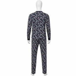 Ropa de dormir de punto con estampado transpirable para hombre, tela de algodón suave, conjunto de Pijama ligero y cómodo para el hogar, ropa de dormir - Product Image 5