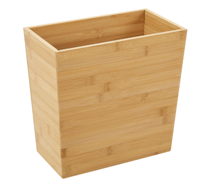 Poubelle en bambou faite à la main pour salle de bain, chambre à coucher, bureau ou cuisine Corbeille à ordures rectangulaire en bambou naturel fabriquée au Vietnam - Product Image 1