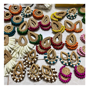 Arte de pendientes de ratán natural 100% de Vietnam: ligero, natural, de moda, ideal para el desgaste de pendientes de ratán y una decoración impresionante - Product Image 4