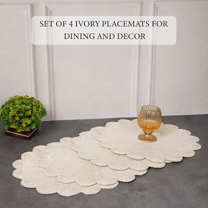 Elegant Luxurious Ivory Pearl & Glass <b>Beads</b> Side Table Mats Glam Designed <b>Placemat</b> for Everyday Use Perfect As Gift - Product Image 6