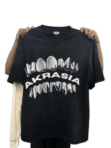 100% coton Street Wear graphique Boxy gaufre Hip Hop haute qualité pour hommes Double couche surdimensionné à manches longues T-shirt surdimensionné - Product Image 2