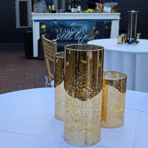 HST0410GS - Gold Speckled Glass <b>Hurricane</b> <b>Candle</b> Shade Chimney Tube [No Bottom] - 4 x 10 - Product Image 5