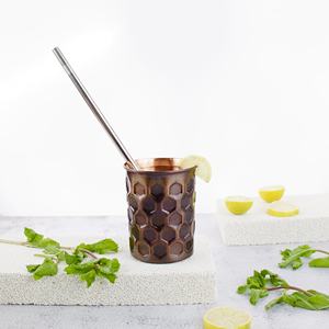 Taza de cobre puro más vendida, taza de cobre de cristal Julep de menta para beber con beneficio Ayurvédico, taza de cobre martillada - Product Image 2