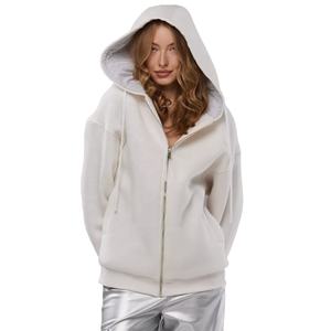 Sweat à capuche zippé chaud surdimensionné pour femme du Pakistan Plus Size Respirant Casual Long Hoodies & Sweatshirts avec ZIP-UP - Product Image 3