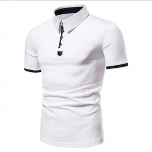 Camiseta de algodón para hombre, Polo de manga corta, en blanco, venta al por mayor - Product Image 1