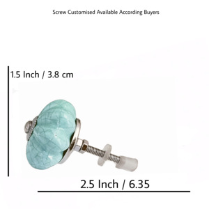 Venta caliente Aqua Crackle Melon Perillas de cerámica Diseño industrial Cajón Gabinete Manija Tiradores para cocina Sala de estar Tocador - Product Image 3