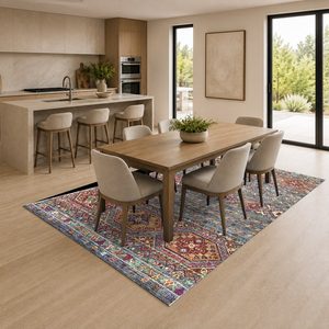 <b>RUGS</b> DEPOT LXDP-0880 Wholesale Terracotta Gold Modern Vintage Digital Printed Machine Washable Chenille Area <b>Rug</b> <b>Non</b> <b>Slip</b> - Product Image 4