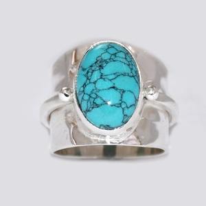 Tendencia Boho estilo rodio plateado verde turquesa mujer 925 anillo de plata esterlina perfecto regalo de boda y fiesta - Product Image 3