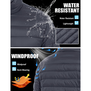 Veste d'hiver pour homme en duvet matelassé amovible coupe-vent personnalisée, veste en chenille brodée, veste gonflée à bulles pour homme - Product Image 2