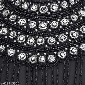 Elegante capa recta burlesca con hebras de cuentas y lentejuelas traje de Club festivo sujeta el cuello hermosa ropa de Festival - Product Image 2