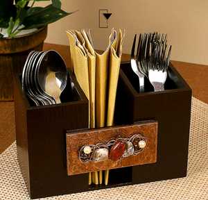 Elegantes juegos de cubiertos con caja de madera para el hogar, Hotel, restaurante, cucharas de mesa, soporte para mesa de comedor, cajas de pañuelos multifuncionales - Product Image 3