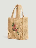 SAC EN RAFIA AVEC BRODERIE DE FLEURS