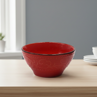 Bol à soupe en céramique jaune gaufré de style nordique, qualité excellente, 3460630-0.51, 510 ml, durable, pour usage quotidien