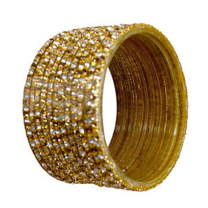 El más vendido Churiya de cristal texturizado en blanco liso establece brazaletes de cristal de estilo étnico de boda con todos los tamaños disponibles - Product Image 6