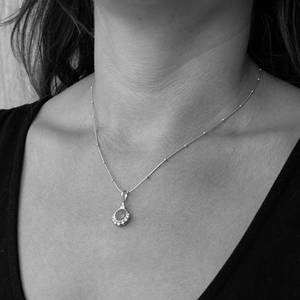 Collier affectueux avec pendentif en quartz rose et or 925 Superbe chaîne solide détaillée en argent sterling - Product Image 3