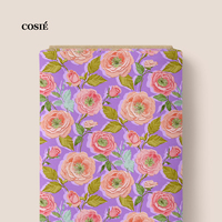 Tissu imprimé numérique en voile 100% coton, motifs nœuds et fleurs, vente en gros, faible MOQ, commande personnalisée