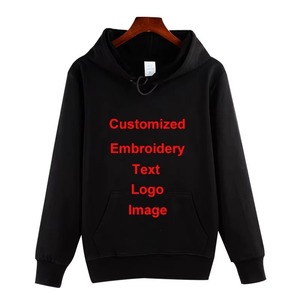 Customized Embroidery Logo Hooded Sweater Men's Loose Size Autumn Cotton Sweatshirt High Quality <b>Tops</b> Male Hip Hop Pullover - Product Image 4