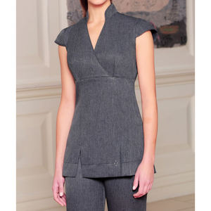 Tunique souple et extensible pour femmes, uniformes de spa et de salon de beauté, blouses médicales imprimées, uniformes de travail personnalisés, vêtements de travail pour infirmières, tunique uniforme - Product Image 3