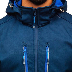 Chaqueta con capucha deportiva impermeable al aire libre para hombre, chaqueta de lluvia de entrenamiento, chaqueta de exterior de tela transpirable OEM para hombre - Product Image 4