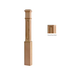 Venta al por mayor 55 \ "madera maciza de álamo sin terminar 4091RP caja durabilidad elegancia Newel para proyectos de escaleras residenciales y comerciales - Product Image 2