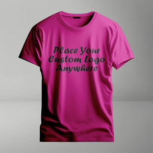 Camiseta de manga corta con cuello redondo de algodón de 200gsm para hombre, Camiseta lisa de ajuste holgado informal de color sólido, ideal para imprimir marcas y uso diario - Product Image 5