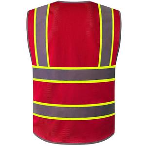 Customizable Adult Safety <b>Vest</b> ANSI Class 2 Waterproof Nylon LED Flash High Quality Reflective Breathable Work Wear Plus Size - Product Image 2