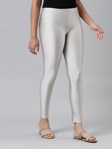 Women Slimming Stretch Compression Fitness High Waist Yoga wear Seamless Fashion plain <b>silver</b> colour women's <b>Leggings</b> - Product Image 6