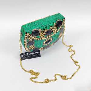 กระเป๋าคลัทช์โลหะทำมือสำหรับผู้หญิงหรูหราไปงานปาร์ตี้กระเป๋าดีไซเนอร์สำหรับงานราตรีประดับแวววาว - Product Image 2