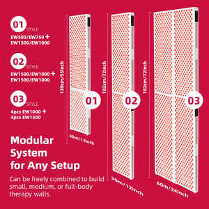 Panel de Terapia de Luz Roja Horizontal de Grado Médico SunPlus, Uso Profesional y Comercial, 4 Longitudes de Onda con Soporte - Product Image 3