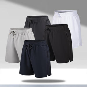Vente en gros de shorts de sport vierges pour hommes, tennis, badminton, pantalon de course à séchage rapide avec poche zippée et cordon de serrage - Product Image 3