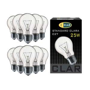 Bombilla Incandescente Transparente Estándar E27 de 25W 230V - Product Image 1