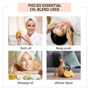 Huile corporelle zodiacale Poissons, mélange de qualité thérapeutique, Géranium et Racine d'olivier, pour hydrater, éclaircir, raffermir et nourrir - Product Image 3