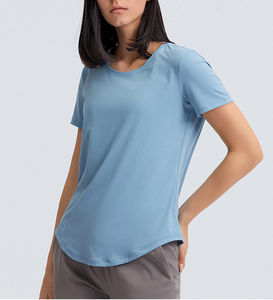 Camiseta para mujer, camiseta informal ligera de algodón, ajustada, recortada, cuello redondo, Top corto de manga corta para mujer - Product Image 2