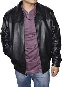 ATLANTIC Premium Men's Genuine Leather Bomber Jacket Zip Out Turn-Down Collar con ODM para el invierno - Product Image 4