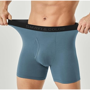 Boxers pour hommes en coton 100% tricotés, sous-vêtements longs réguliers, 4XL, prix de gros, commandes en gros, fabricant direct, logo sur la ceinture - Product Image 2